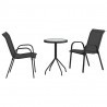 Zestaw Bistro Ogrodowego 3 pcs Czarny Stal