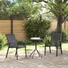 Zestaw Bistro Ogrodowego 3 pcs Czarny Stal