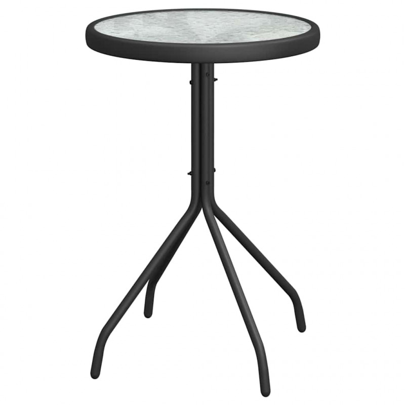 Zestaw Bistro Ogrodowego 3 pcs Czarny Stal