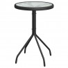 Zestaw Bistro Ogrodowego 3 pcs Czarny Stal