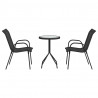Zestaw Bistro Ogrodowego 3 pcs Czarny Stal