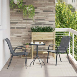 Zestaw Bistro Ogrodowego 3 pcs Szary Stal