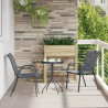 Zestaw Bistro Ogrodowego 3 pcs Szary Stal