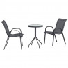 Zestaw Bistro Ogrodowego 3 pcs Szary Stal