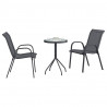 Zestaw Bistro Ogrodowego 3 pcs Szary Stal