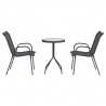 Zestaw Bistro Ogrodowego 3 pcs Szary Stal
