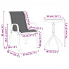 Zestaw Bistro Ogrodowego 3 pcs Szary Stal