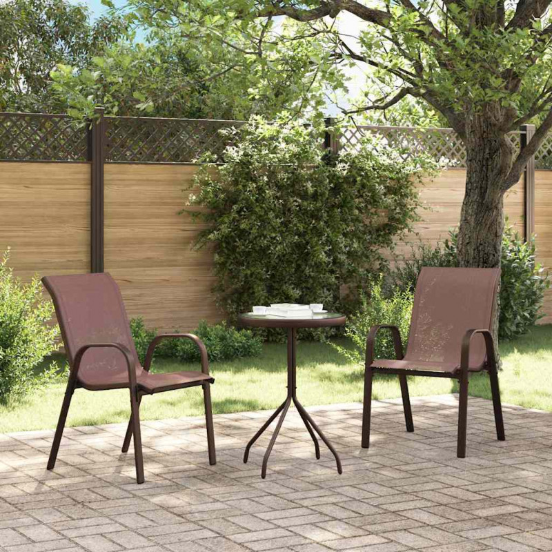 Zestaw Bistro Ogrodowego 3 pcs Brązowy Stal