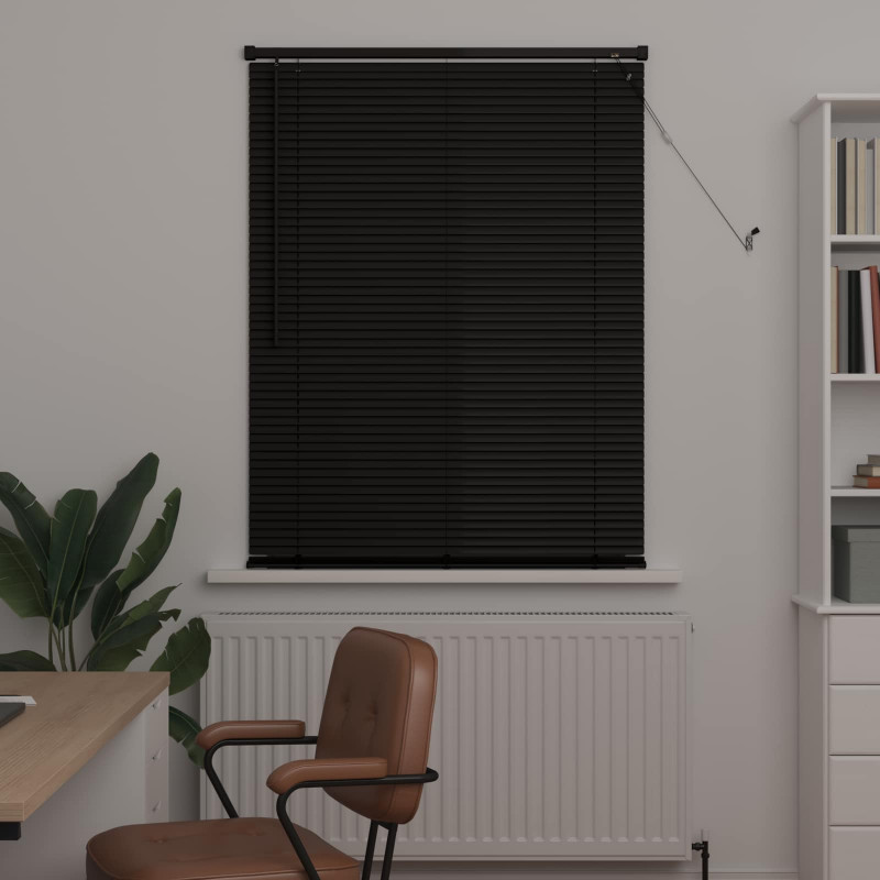 Żaluzja wenecka Z regulacją Czarny 150 x 100 cm PVC