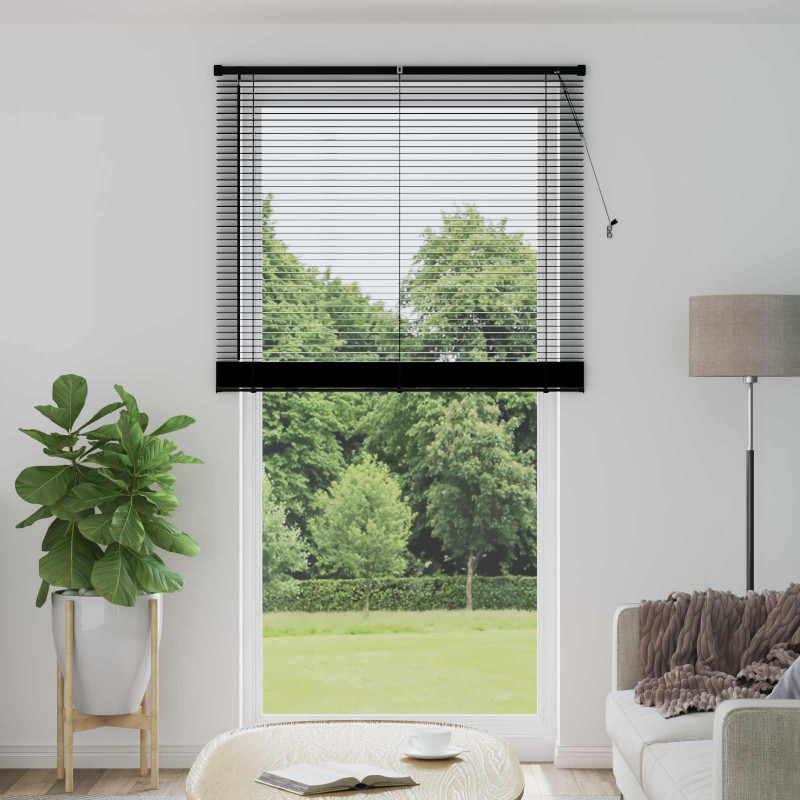Żaluzja wenecka Z regulacją Czarny 213 x 110 cm PVC