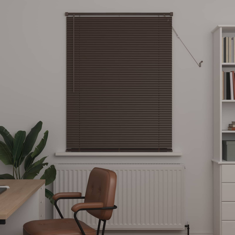 Żaluzja wenecka Ciemnobrązowy ze wzorem 150 x 80 cm PVC