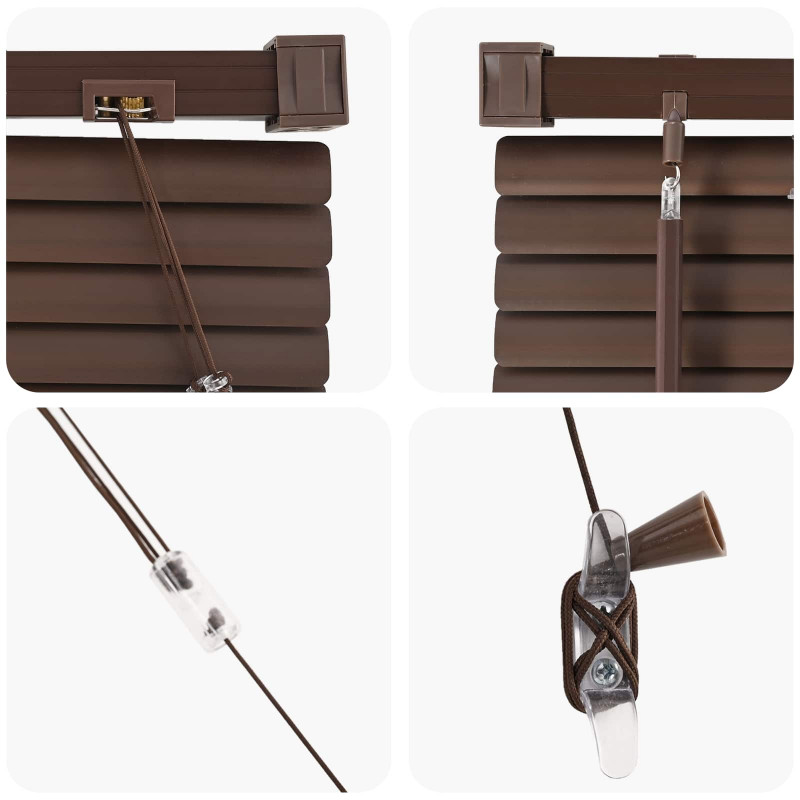 Żaluzja wenecka Ciemnobrązowy ze wzorem 150 x 100 cm PVC
