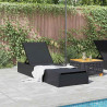 Leżak Czarny 200,5 x 70 x 75 cm polirattan