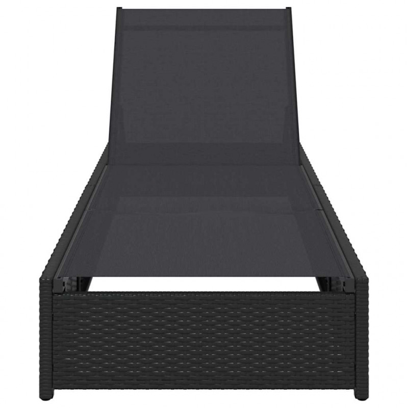 Leżak Czarny 200,5 x 70 x 75 cm polirattan