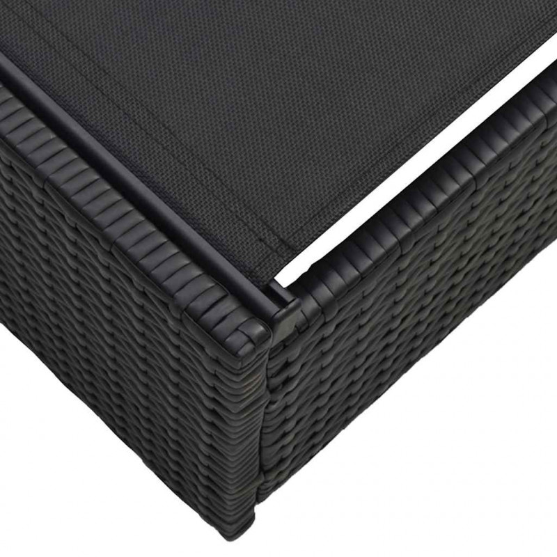Leżak Czarny 200,5 x 70 x 75 cm polirattan
