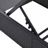Leżak Czarny 200,5 x 70 x 75 cm polirattan