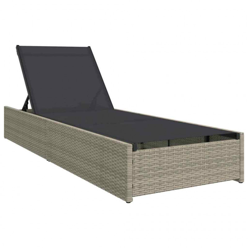 Leżak Beżowy 200,5 x 70 x 75 cm polirattan