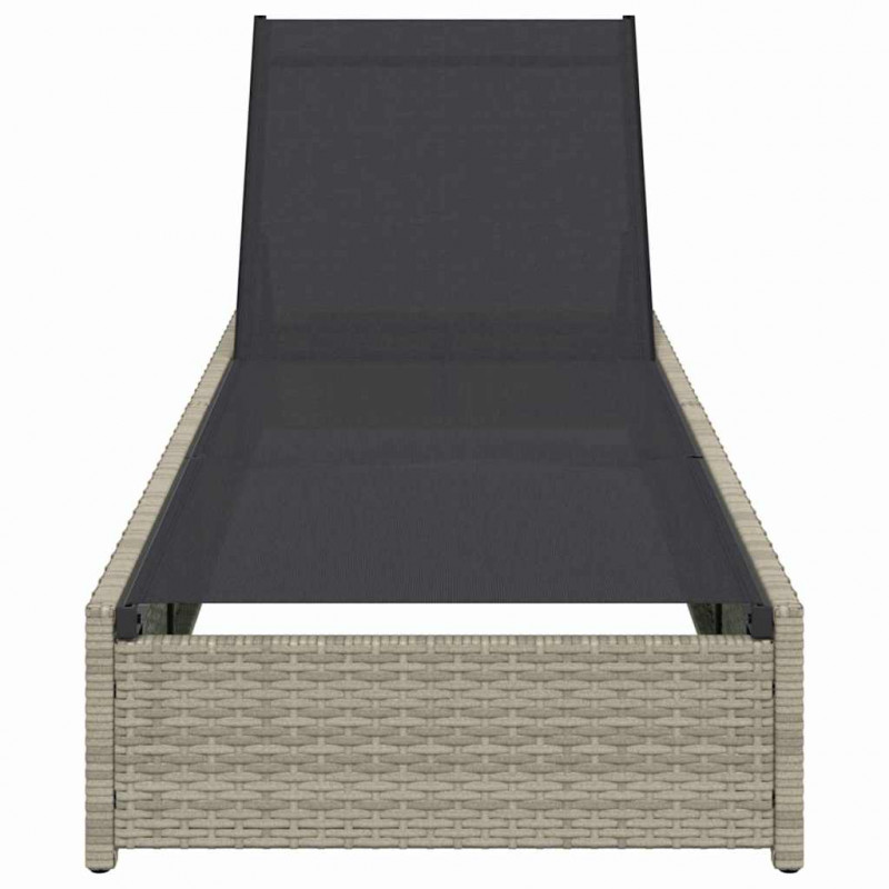 Leżak Beżowy 200,5 x 70 x 75 cm polirattan