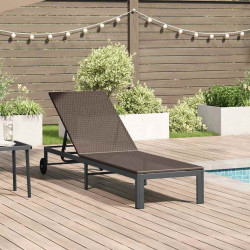 Leżak 1-osoba Brązowy 206 x 62.5 x 74 cm polirattan