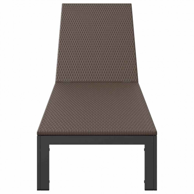 Leżak 1-osoba Brązowy 206 x 62.5 x 74 cm polirattan