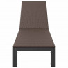 Leżak 1-osoba Brązowy 206 x 62.5 x 74 cm polirattan