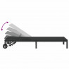 Leżak 2-osoba 3 pcs Czarny polirattan