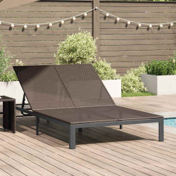 Leżak 1-osoba Brązowy 206 x 62.5 x 74 cm polirattan