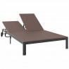 Leżak 1-osoba Brązowy 206 x 62.5 x 74 cm polirattan