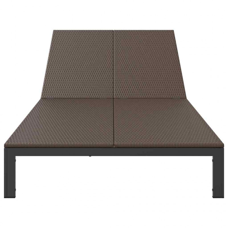 Leżak 1-osoba Brązowy 206 x 62.5 x 74 cm polirattan
