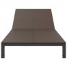 Leżak 1-osoba Brązowy 206 x 62.5 x 74 cm polirattan