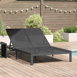 Leżak 1-osoba Czarny 206 x 62.5 x 74 cm polirattan