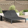 Leżak 1-osoba Czarny 206 x 62.5 x 74 cm polirattan