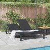 Leżak 1-osoba Czarny 206 x 62.5 x 74 cm polirattan