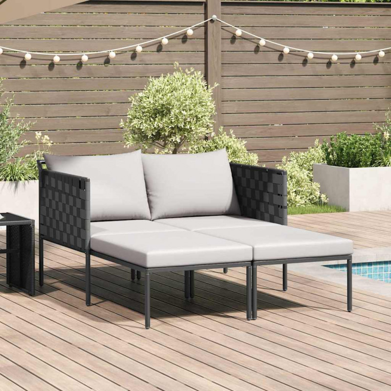 Leżak Antracyt 153 x 115 x 69.5 cm Stal malowana proszkowo