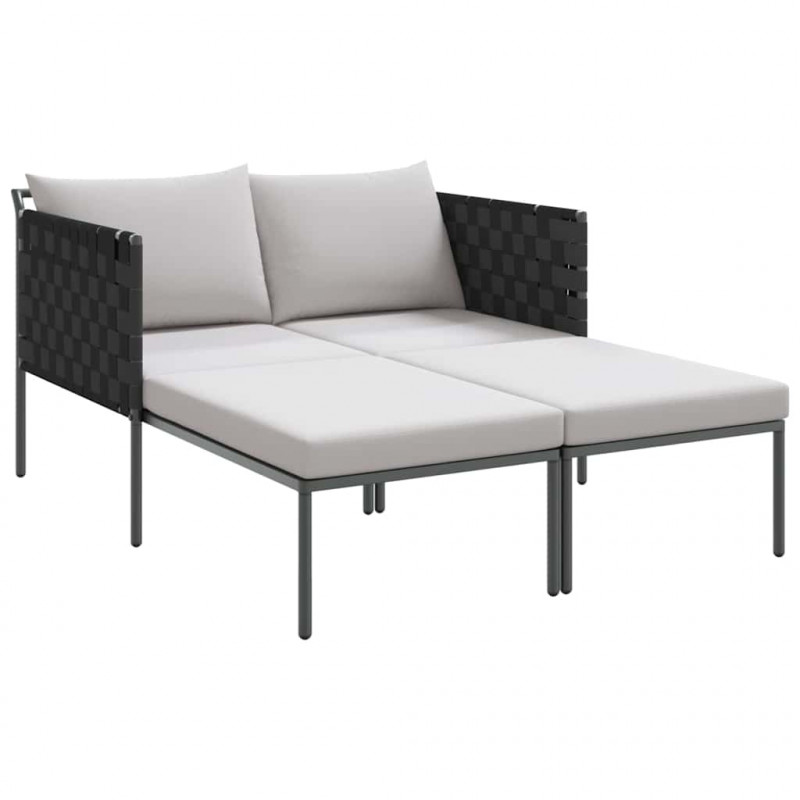 Leżak Antracyt 153 x 115 x 69.5 cm Stal malowana proszkowo