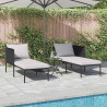 Leżak Antracyt 153 x 115 x 69.5 cm Stal malowana proszkowo