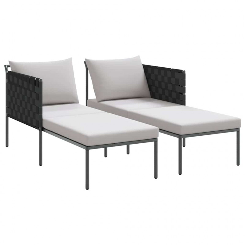 Leżak Antracyt 153 x 115 x 69.5 cm Stal malowana proszkowo