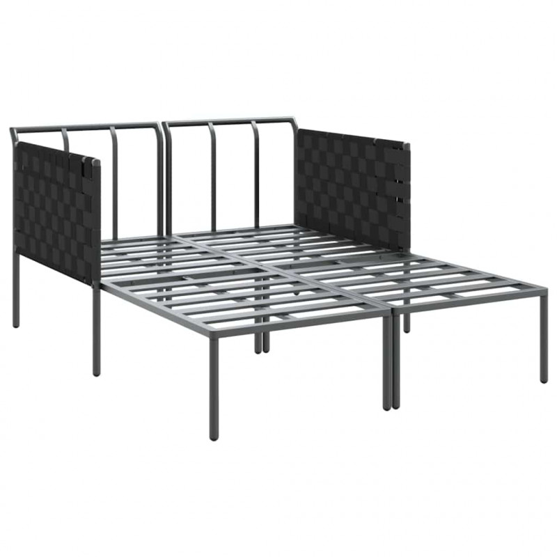 Leżak Antracyt 153 x 115 x 69.5 cm Stal malowana proszkowo