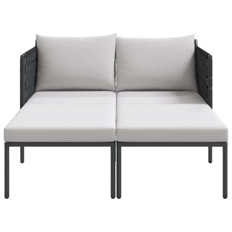 Leżak Antracyt 153 x 115 x 69.5 cm Stal malowana proszkowo