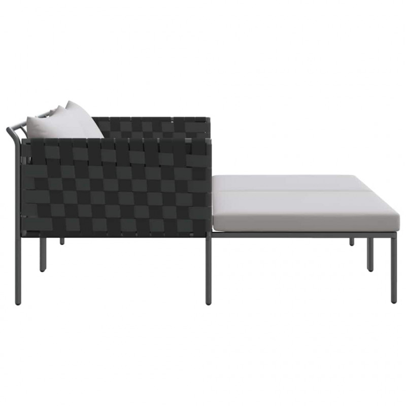 Leżak Antracyt 153 x 115 x 69.5 cm Stal malowana proszkowo