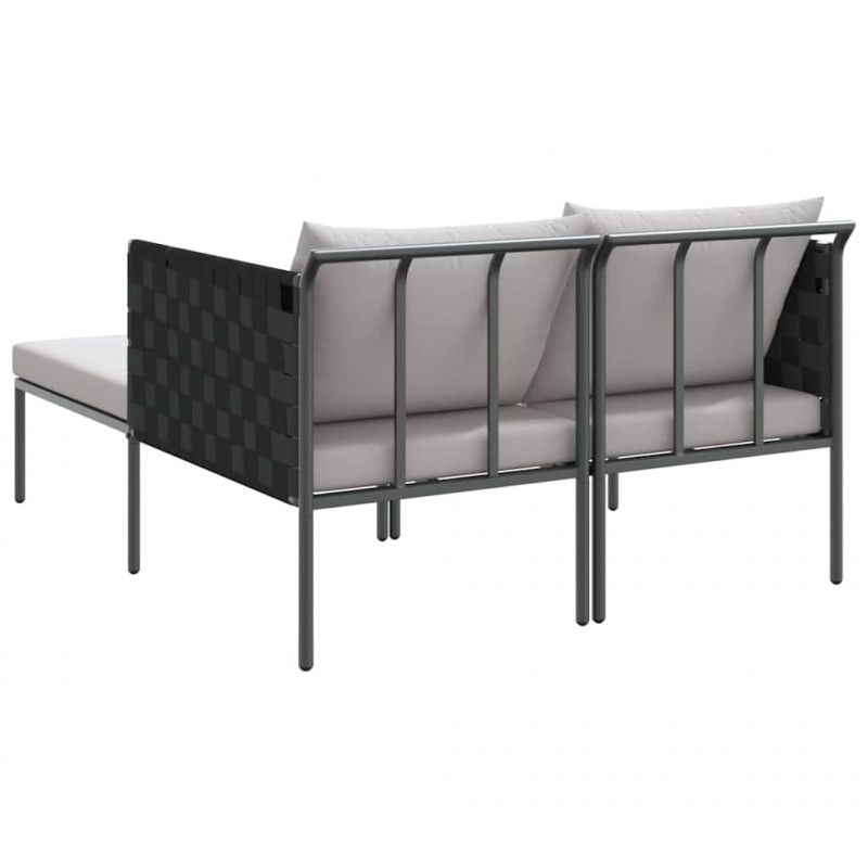 Leżak Antracyt 153 x 115 x 69.5 cm Stal malowana proszkowo