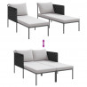 Leżak Antracyt 153 x 115 x 69.5 cm Stal malowana proszkowo