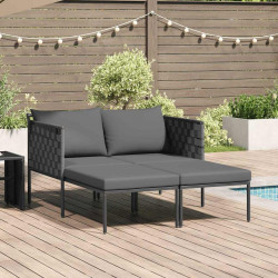 Leżak Antracyt 153 x 115 x 69.5 cm Stal malowana proszkowo
