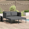 Leżak Antracyt 153 x 115 x 69.5 cm Stal malowana proszkowo