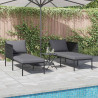 Leżak Antracyt 153 x 115 x 69.5 cm Stal malowana proszkowo