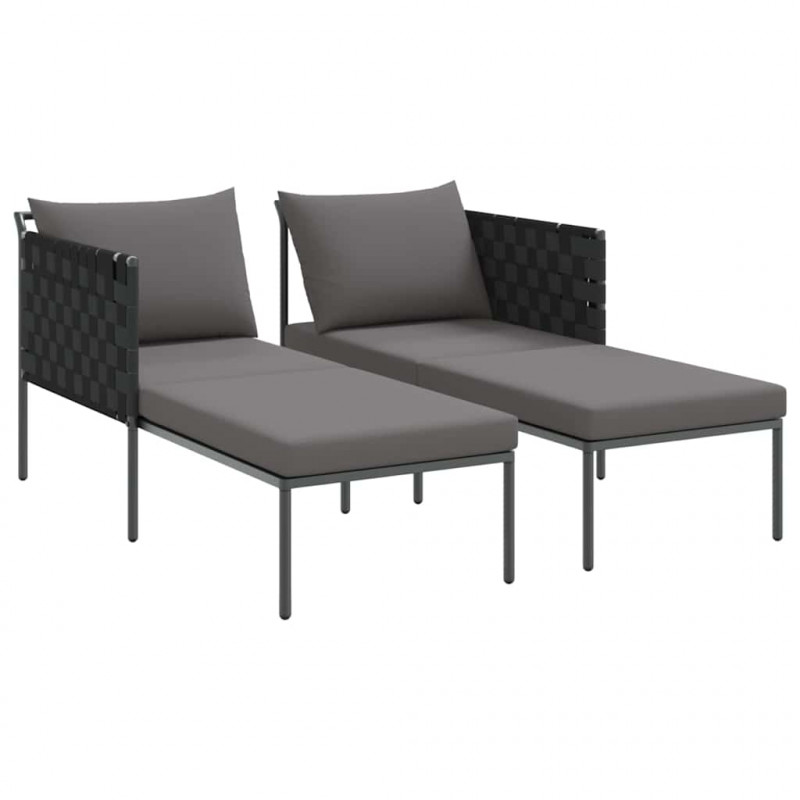 Leżak Antracyt 153 x 115 x 69.5 cm Stal malowana proszkowo