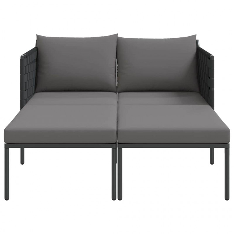 Leżak Antracyt 153 x 115 x 69.5 cm Stal malowana proszkowo