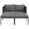 Leżak Antracyt 153 x 115 x 69.5 cm Stal malowana proszkowo