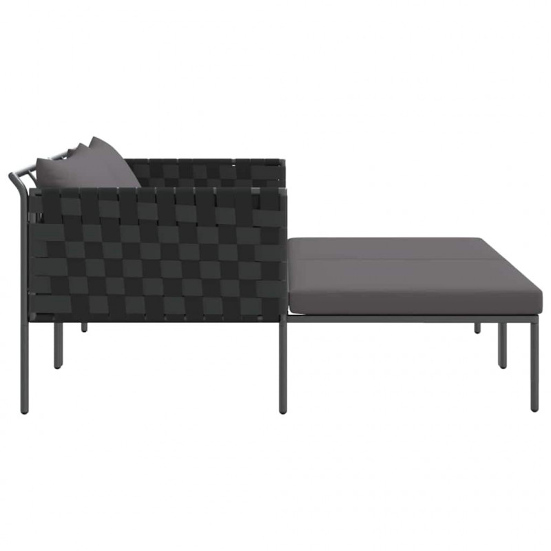 Leżak Antracyt 153 x 115 x 69.5 cm Stal malowana proszkowo
