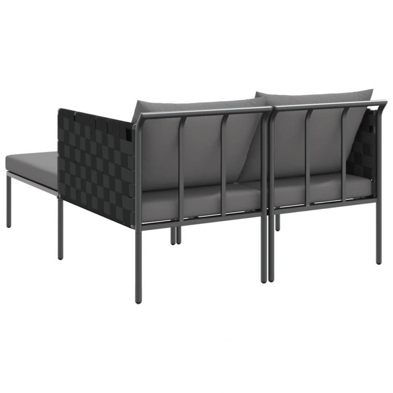 Leżak Antracyt 153 x 115 x 69.5 cm Stal malowana proszkowo